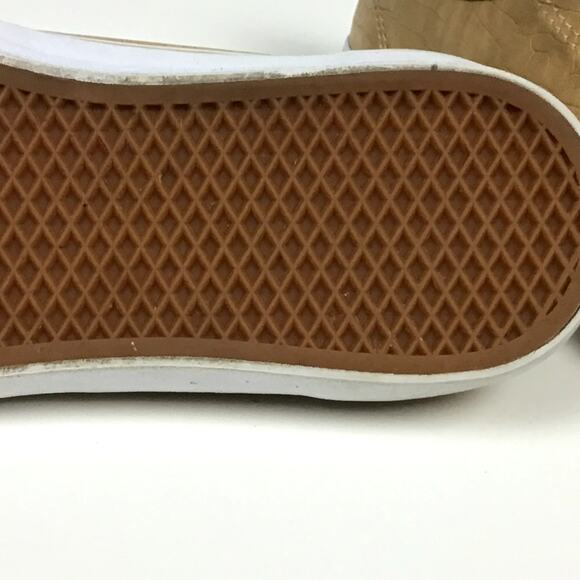 VANS Off the Wall Tan Crocodile Leather Lace Up Tennis Skate Shoe sz 8.5 8 1/2 - Picture 10 of 10